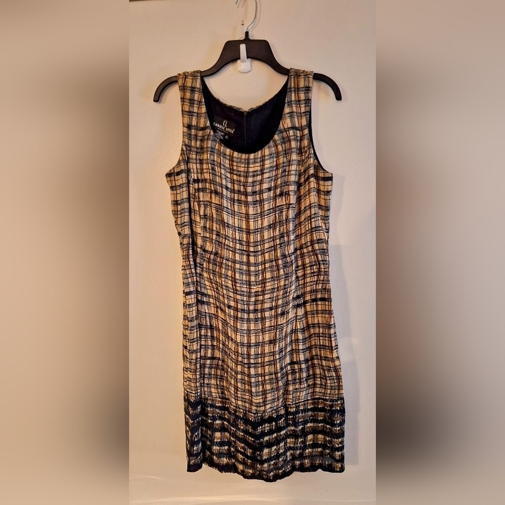 Vintage Carole Little Timeless Chic Navy Plaid Dress